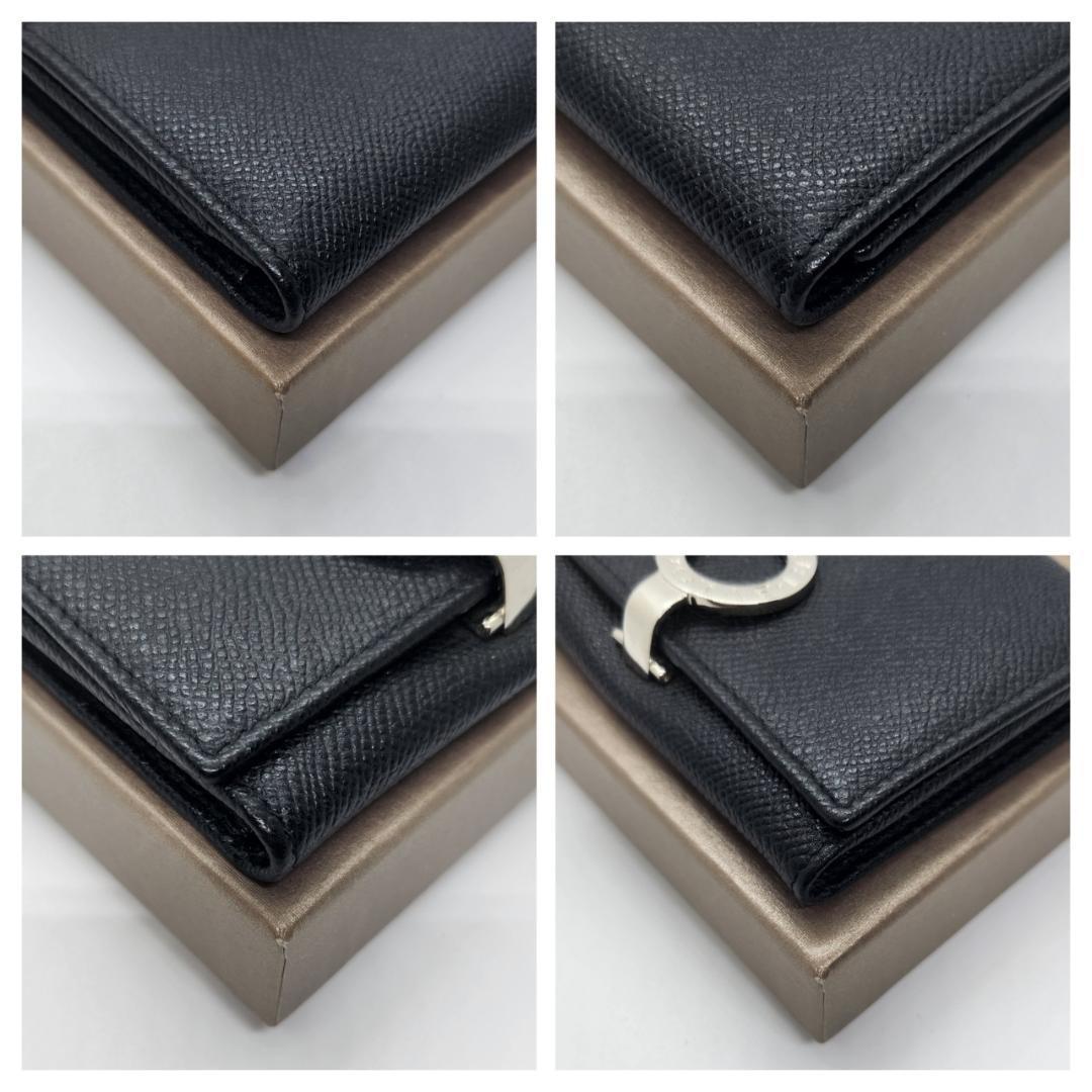 極美品 BVLGARI ブルガリ レザー カードケース 名刺入れ ブラックレザー