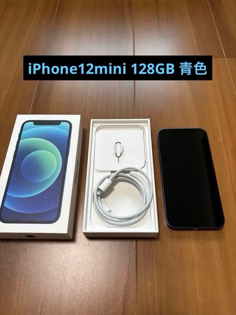 Apple iPhone12mini 128GB青色 本体 箱、充電ケーブル付き