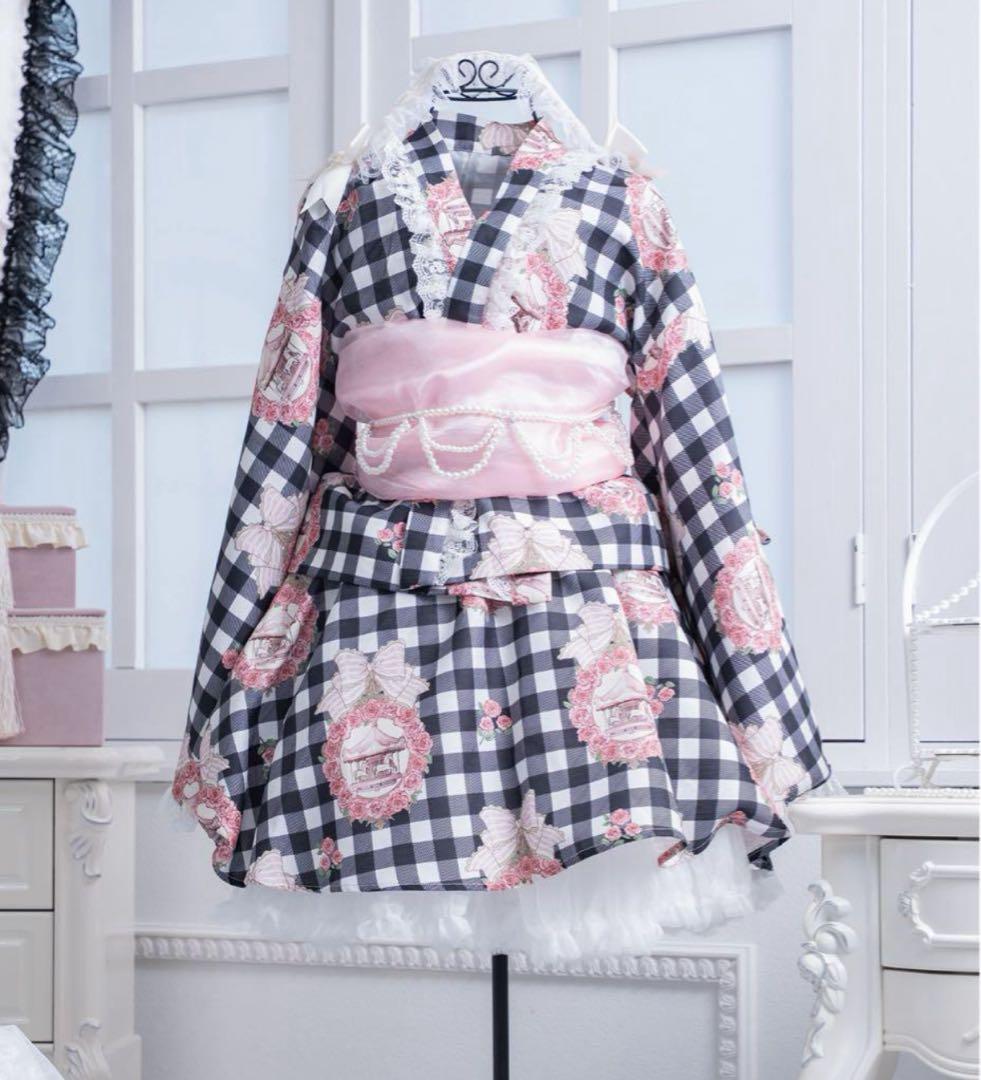 Palelfy プリンセス浴衣3点セット　＋ヘッドドレス　レースソックスセット