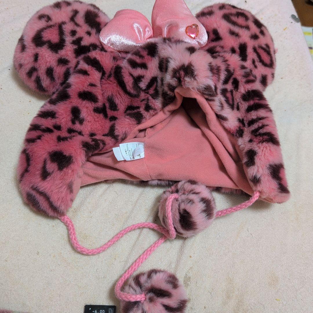 ミニーちゃんの豹柄帽子