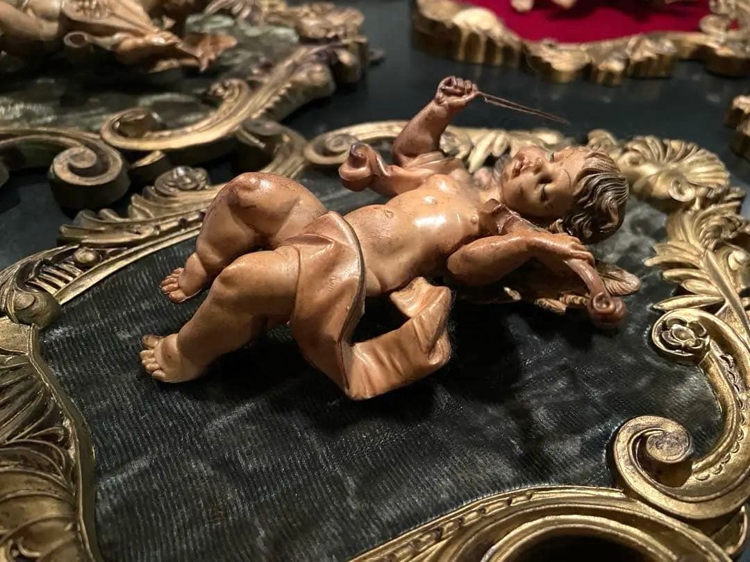 11枚セット　天使のフレーム　イタリア　ディポセ　3D立体的天使　ヴィンテージ