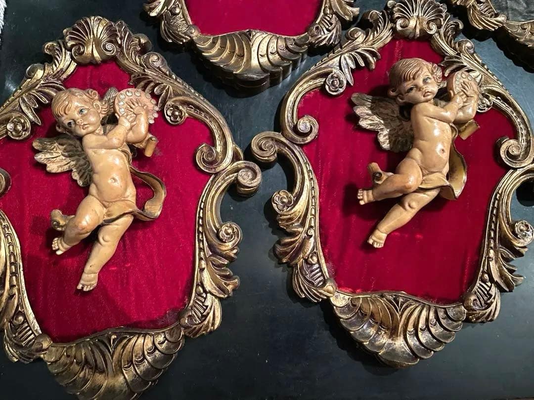 11枚セット　天使のフレーム　イタリア　ディポセ　3D立体的天使　ヴィンテージ