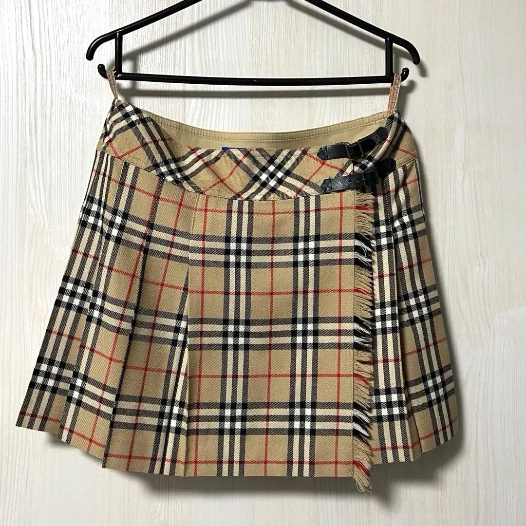 美品　バーバリー　ノバチェック　巻スカート