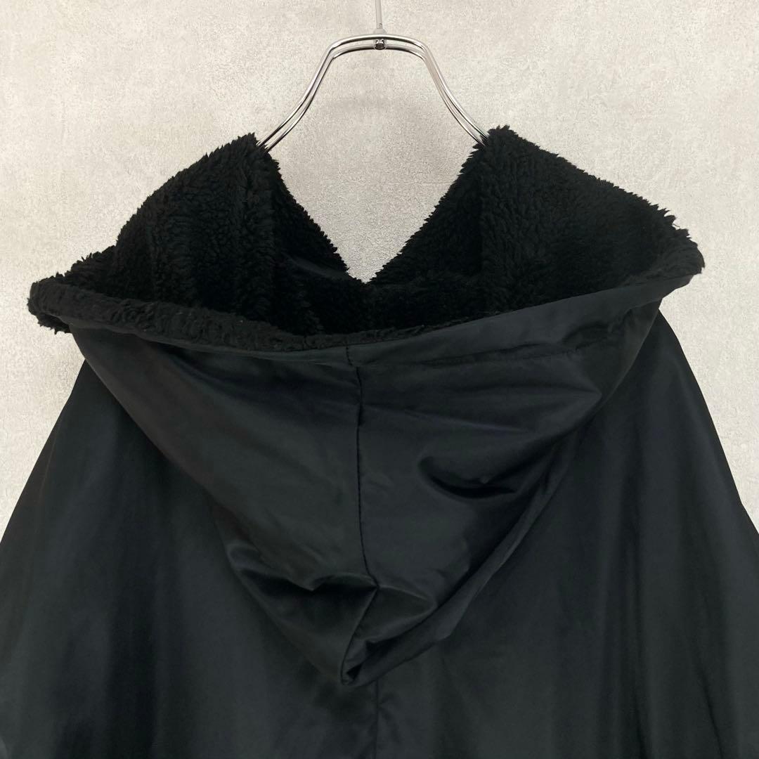 Y's ワイズ 美品 19AW ナイロンツイル 裏ボア フーディーコート 黒1