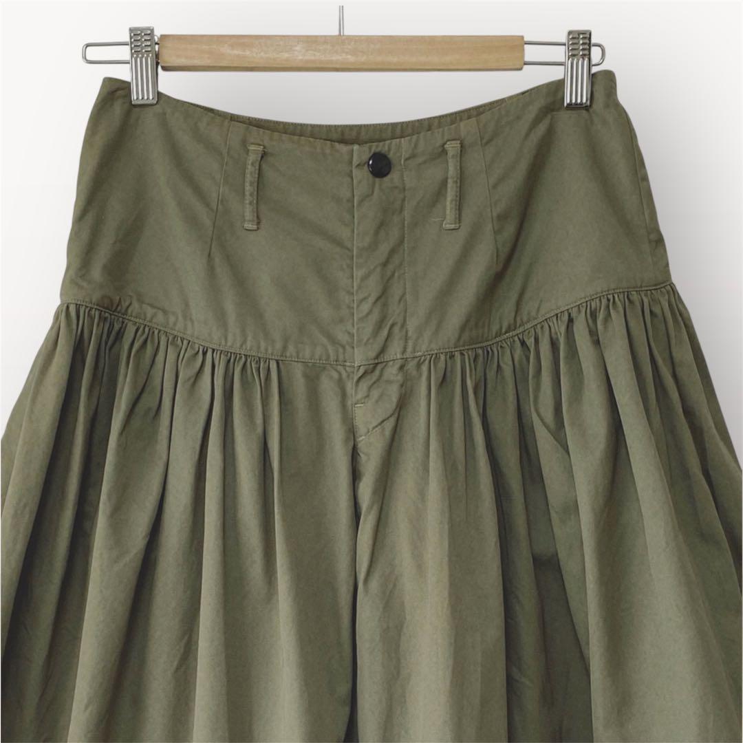 KAPITAL オリーブ色 ハイウエスト フレアパンツ