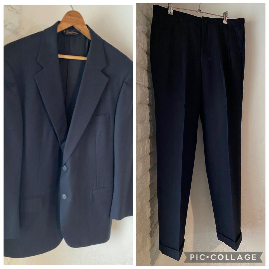 名作 ブルックスブラザーズ スーツ ストライプ hbt ネイビー