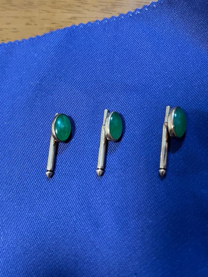 14金 カフスボタン 翡翠(?) 値下げ可能