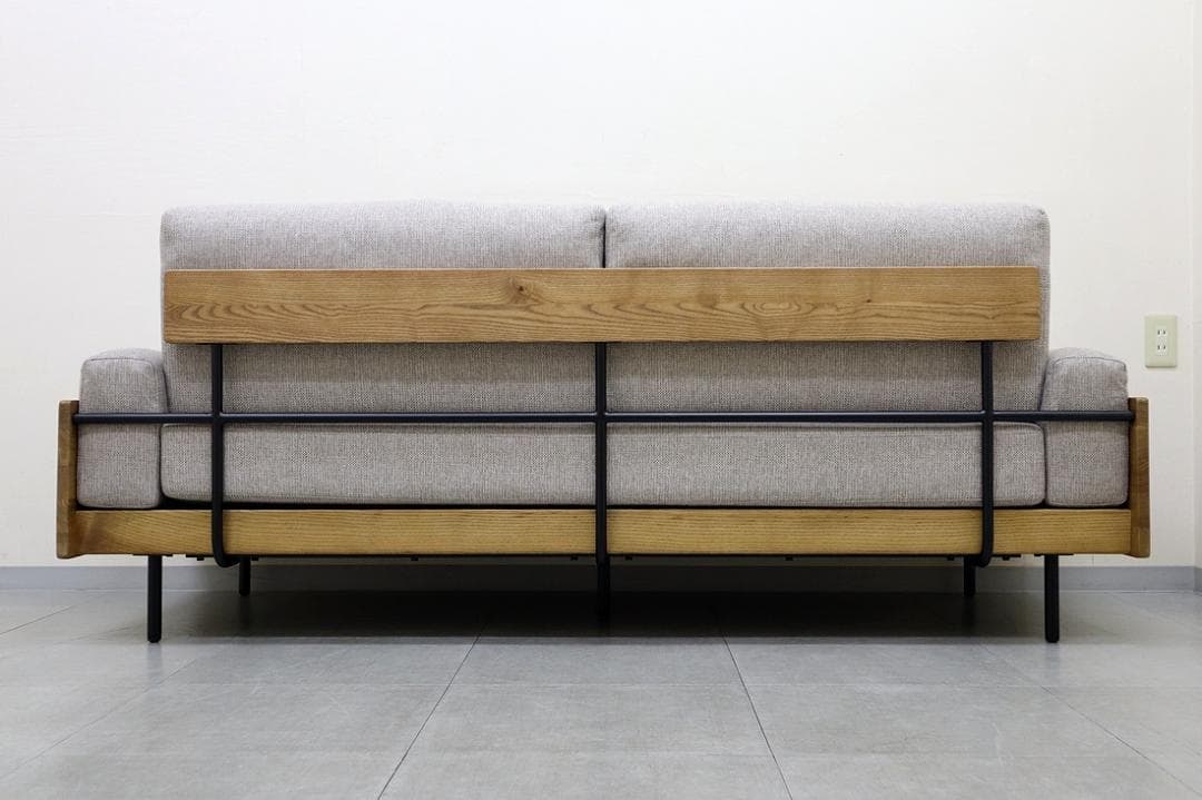 未使用品 ウニコ TREL トレル 3シーター ソファ 天然木 無垢材 フェザー