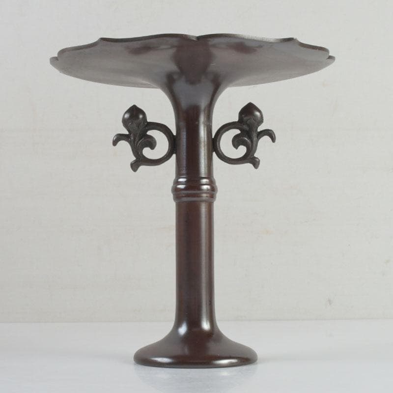 spring　八尾祥栄作　鋳銅　桔梗形　一文字　花入　共箱　C　9390