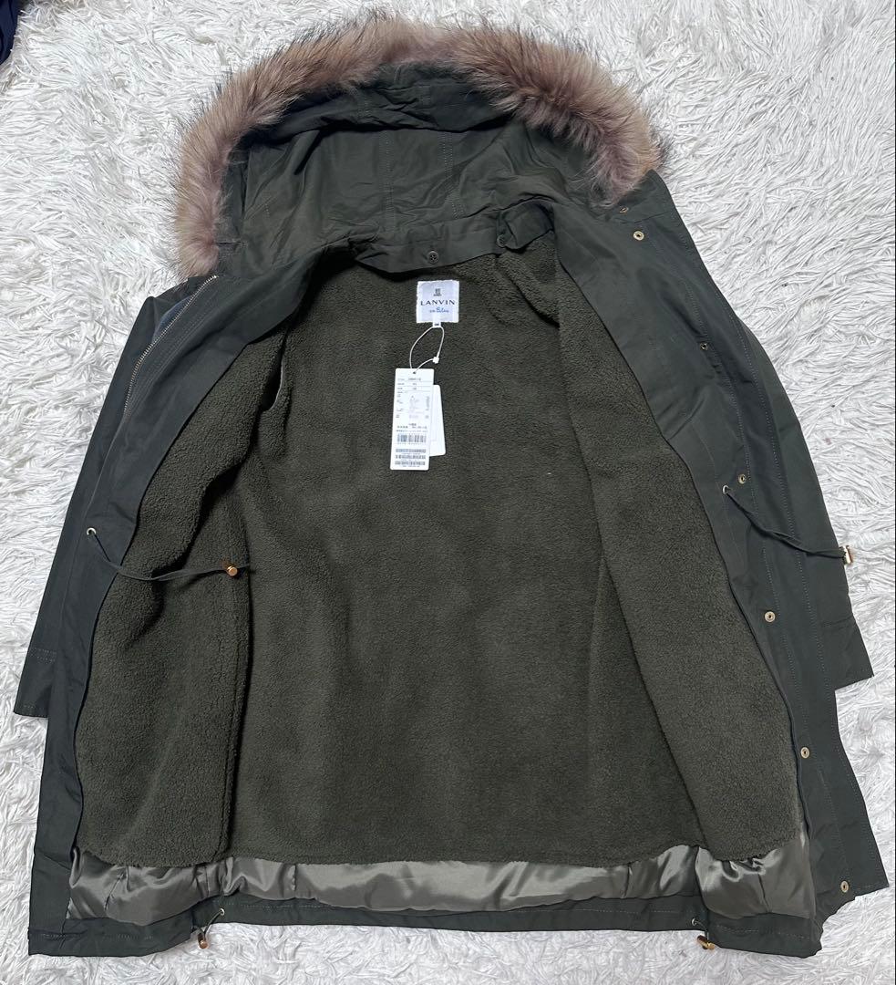 新品未使用タグ付 LANVIN en Bleu ボアライナー付モッズコート 38
