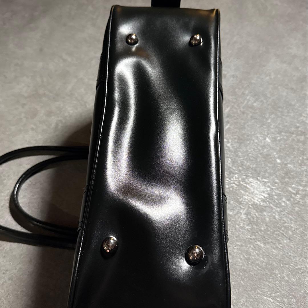 COMME des GARÇONS ハンドバッグ ボストンバッグ ブラック 牛革