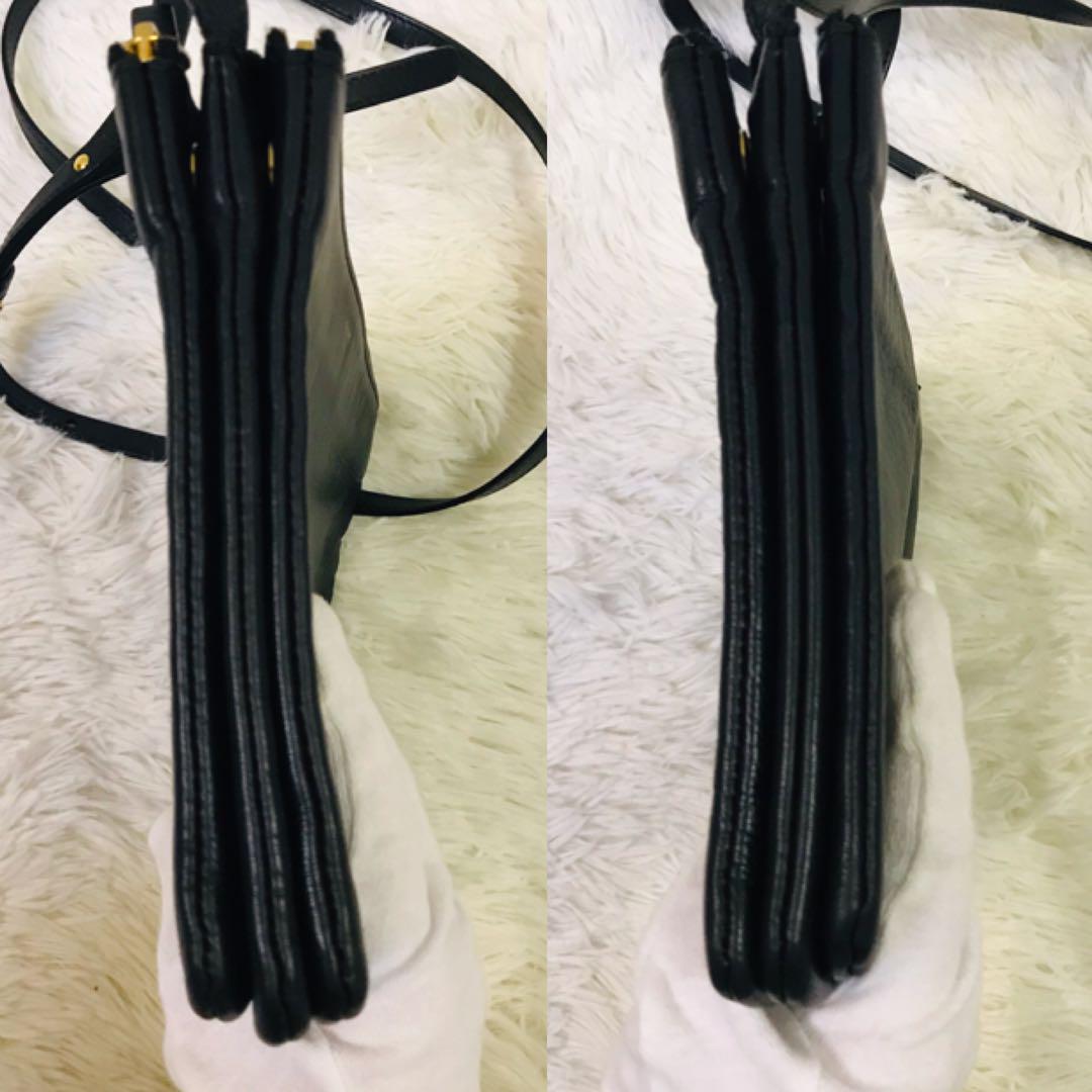 極美品✨セリーヌ ショルダーバッグ トリオ ラージ ゴールド金具 ブラック