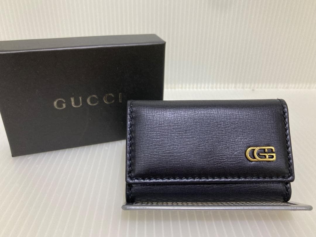 GUCCI グッチ 6連 キーケース ブラック 106659 ゴールド金具
