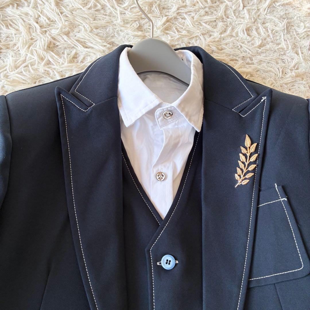 専用キッズフォーマル5点セットアップ ネイビー 160 卒業式 卒服