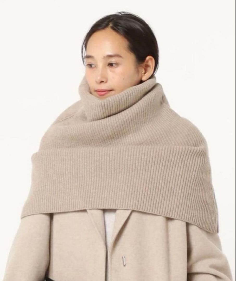 AP STUDIO リブニットケープ ベージュ