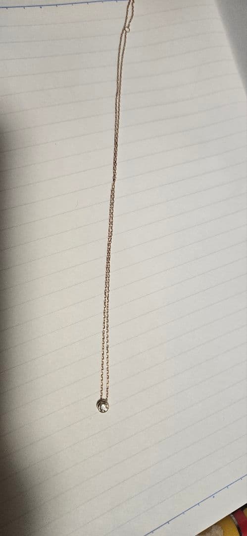 ピンクゴールドK18　 シンプルダイヤネックレス0.15