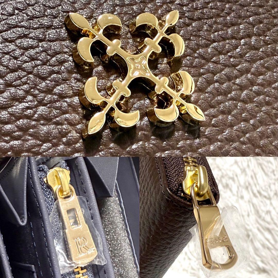 未使用 ラシット モノグラム プレート ラウンドジップ ウォレット 長財布