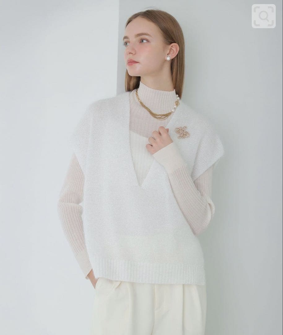 アナイ♡2026SS♡ ラメシャギーＶネックジレ