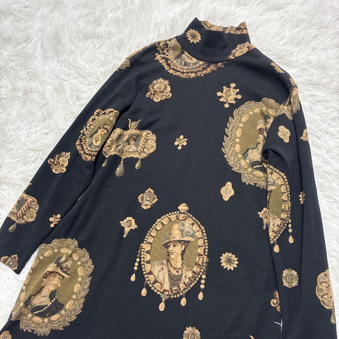 トクコプルミエヴォル ブローチ 中世ヨーロッパ モックネック チュニック　黒