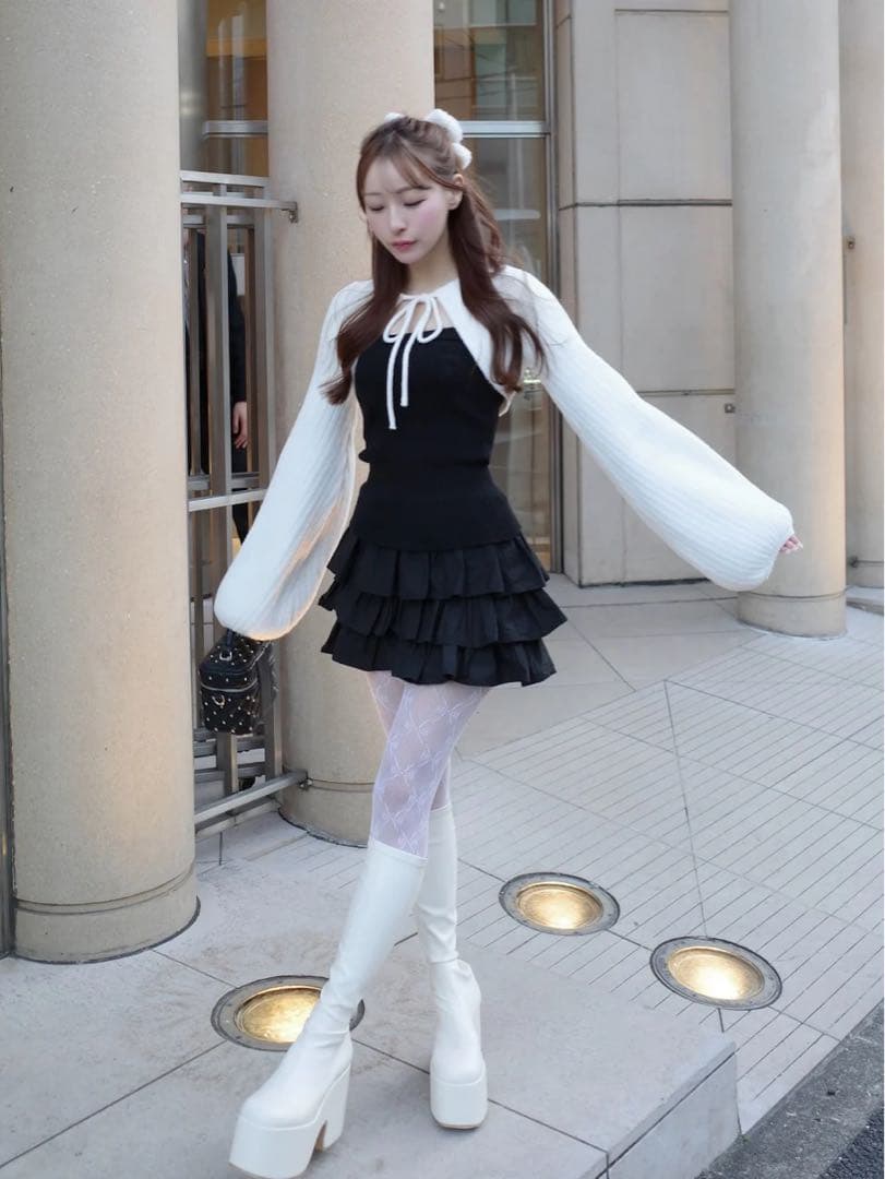 【p】Darich ティアードフリルミニワンピース BLK