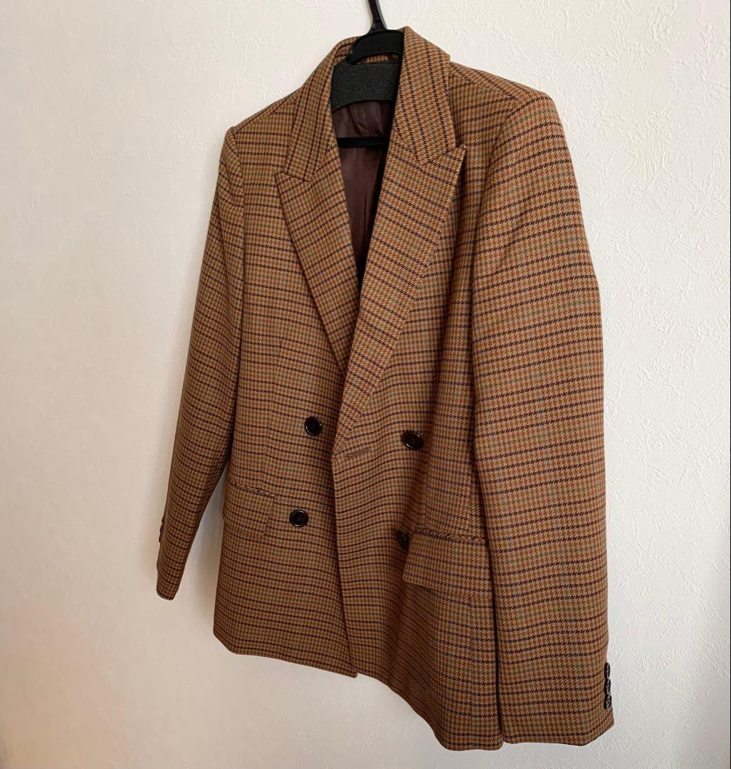ANAYI ウールチェックダブルジャケット 未使用 36