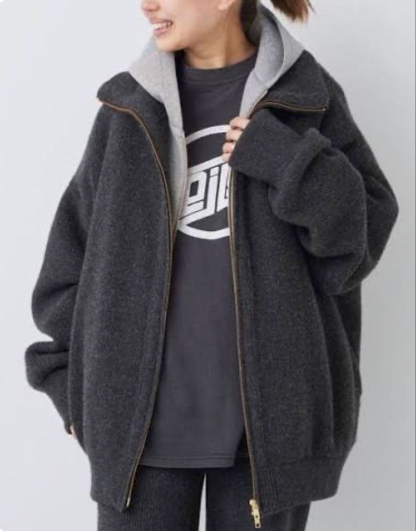 Deuxieme Classe　OLBIA ロングジップブルゾン　グレー