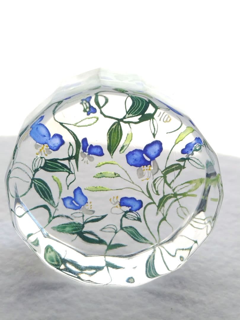 金津沙矢香　百花景シリーズ 露草 ペーパーウエイト　オブジェ