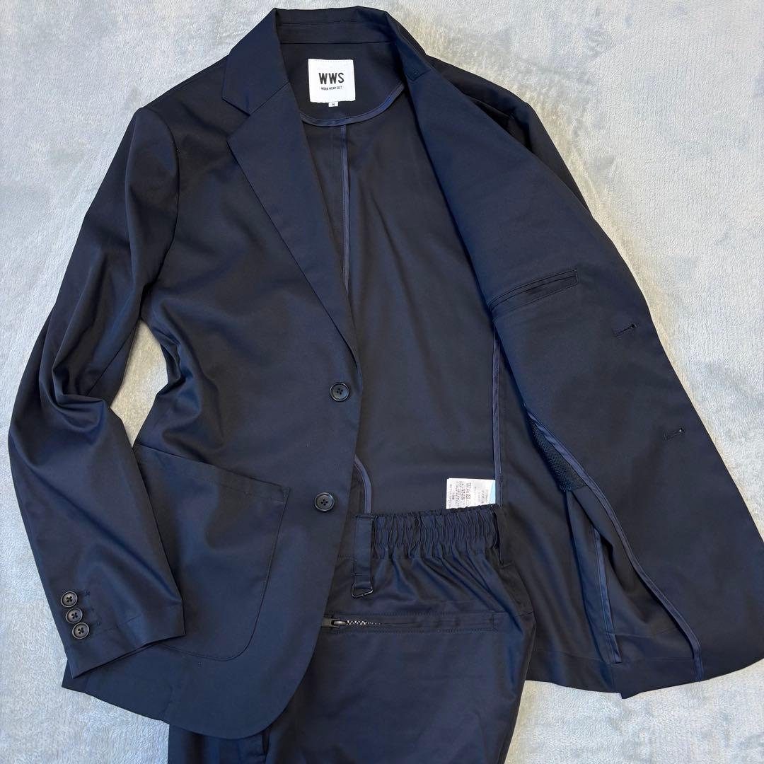 現行✨WWS ワークウェアスーツ セットアップ　紺 洗える ストレッチ