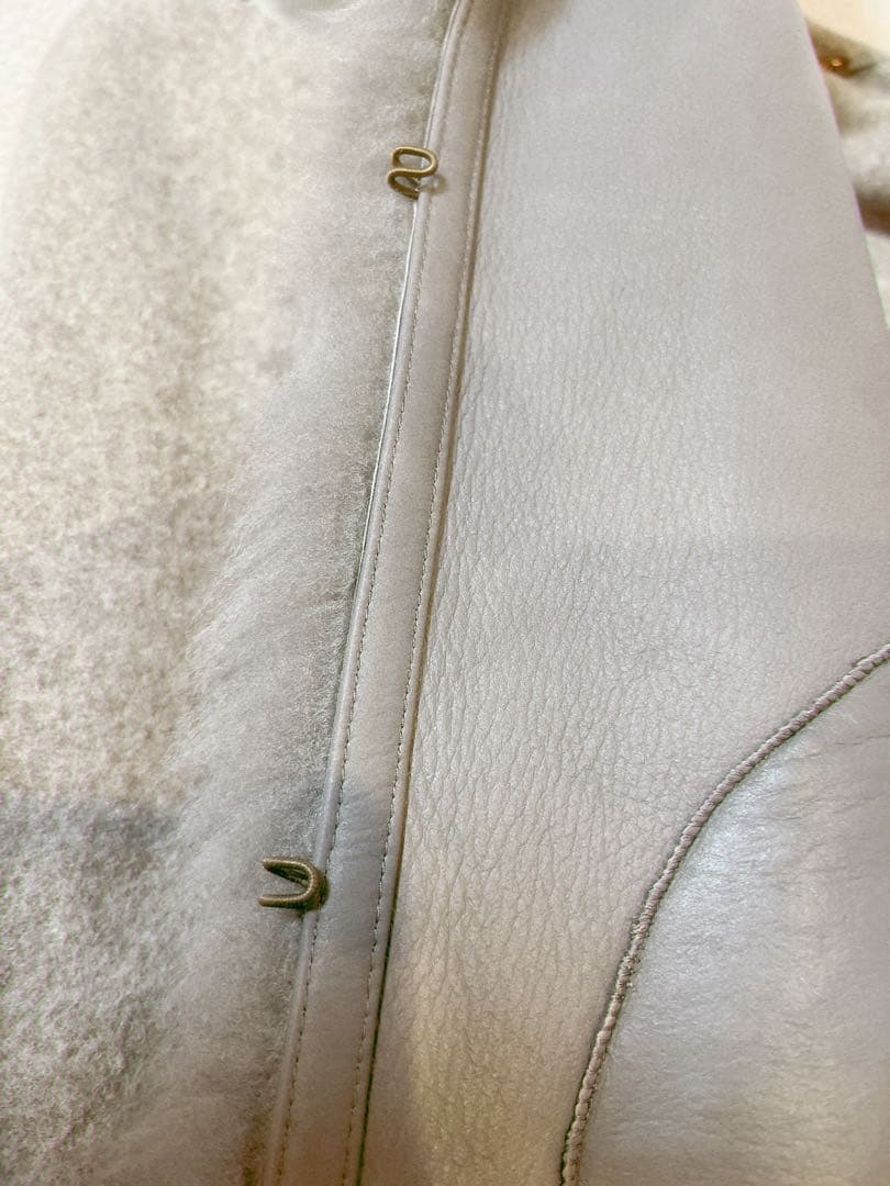 【美品】Leilian シープファー ノースリーブベスト グレー