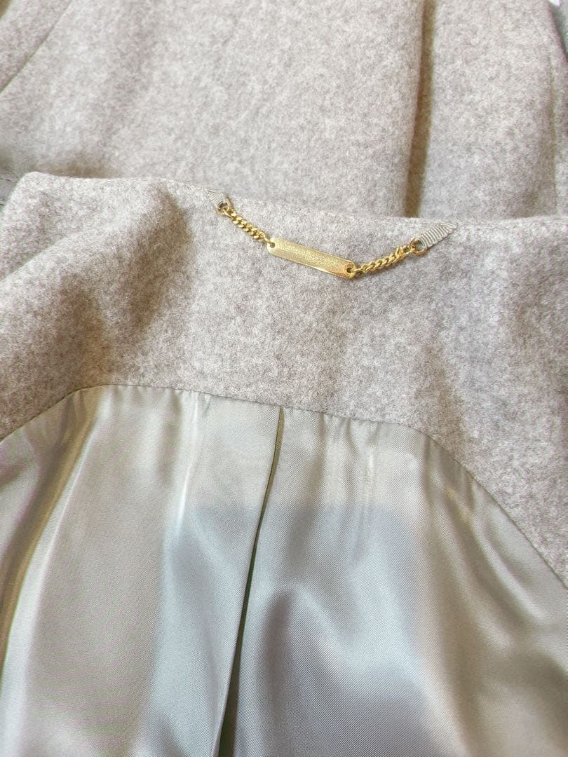 【美品】Leilian シープファー ノースリーブベスト グレー