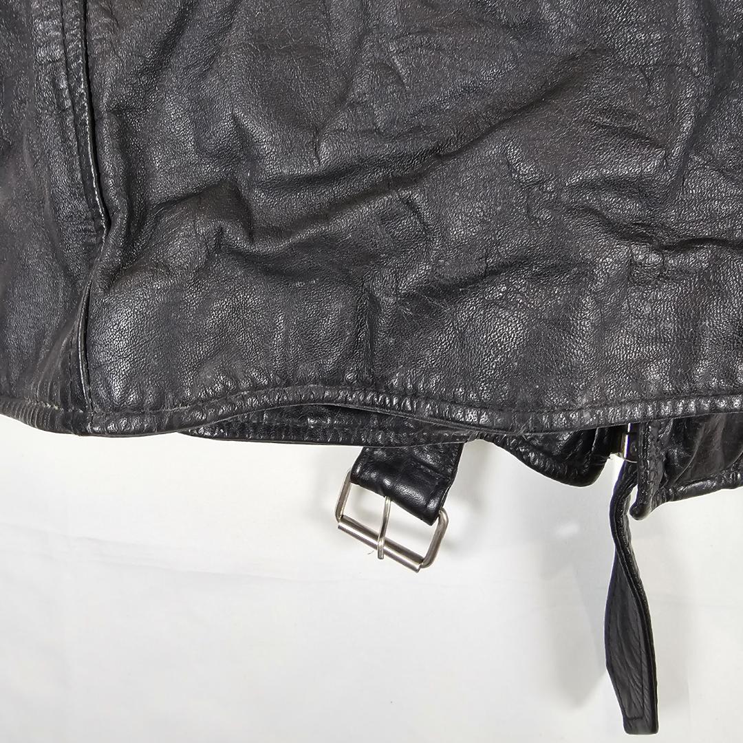 DKNY ライダース レザーベスト 黒 M ドナキャラン ニューヨーク