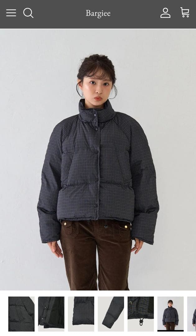 ジャケット・アウター Bargiee CHECK PUFFY DOWN