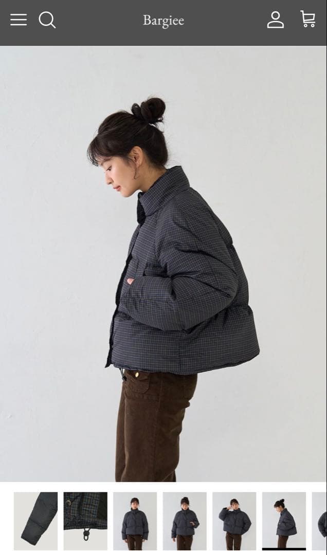 ジャケット・アウター Bargiee CHECK PUFFY DOWN