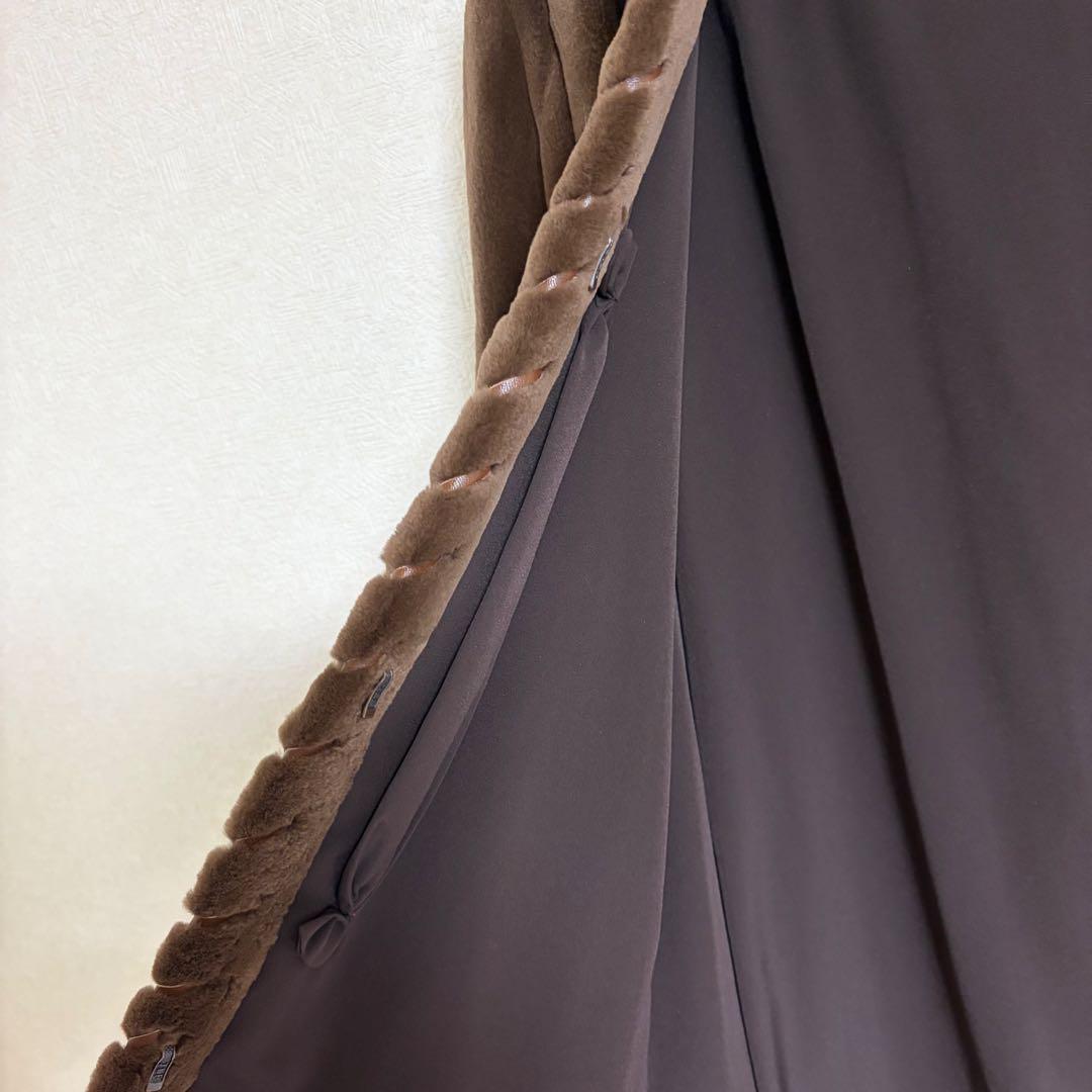 シェアードミンク フード付き　ロングコート　Altima