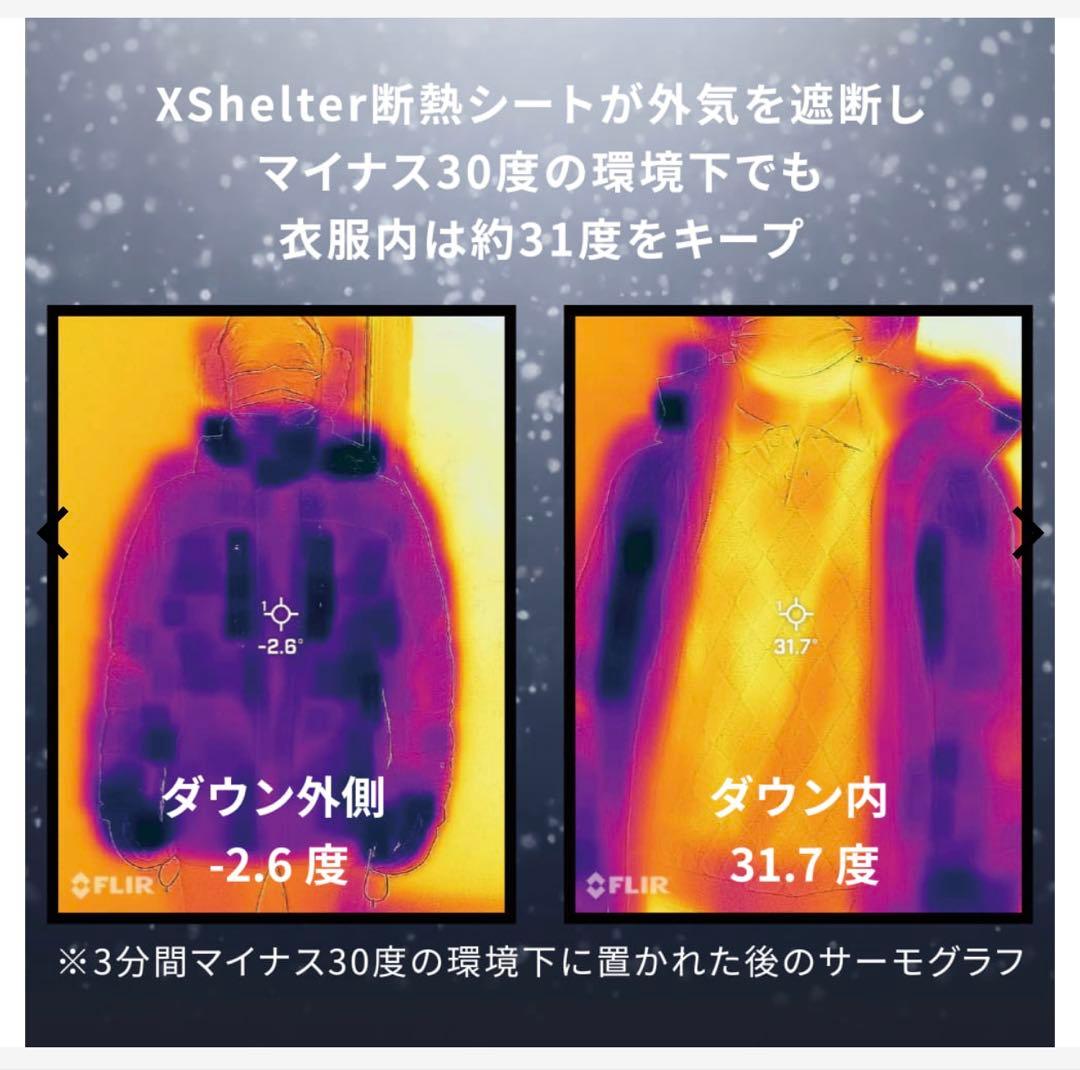 エックスシェルター LL オレンジレッド ギガパフ ダウン コート ワークマン