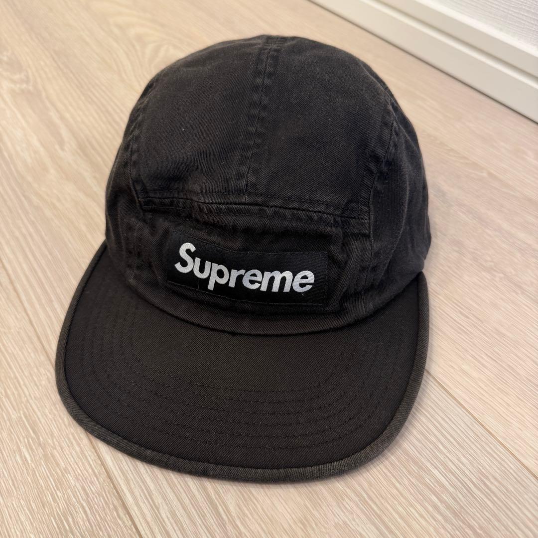 ひ*る様 Supreme ブラック チノ　キャンプキャップ