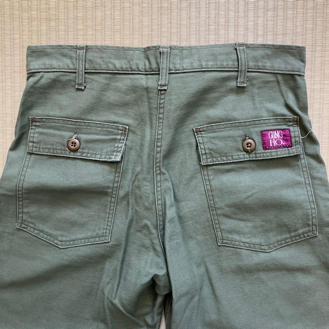 USA製 GUNG HO ベイカーパンツ カーキ ジップフライ
