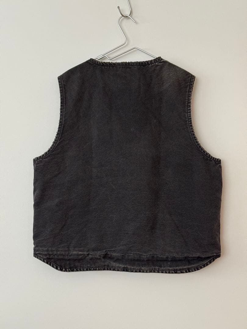 【超人気】カーハート ダックベスト XL ブラック 鬼フェード ヴィンテージ