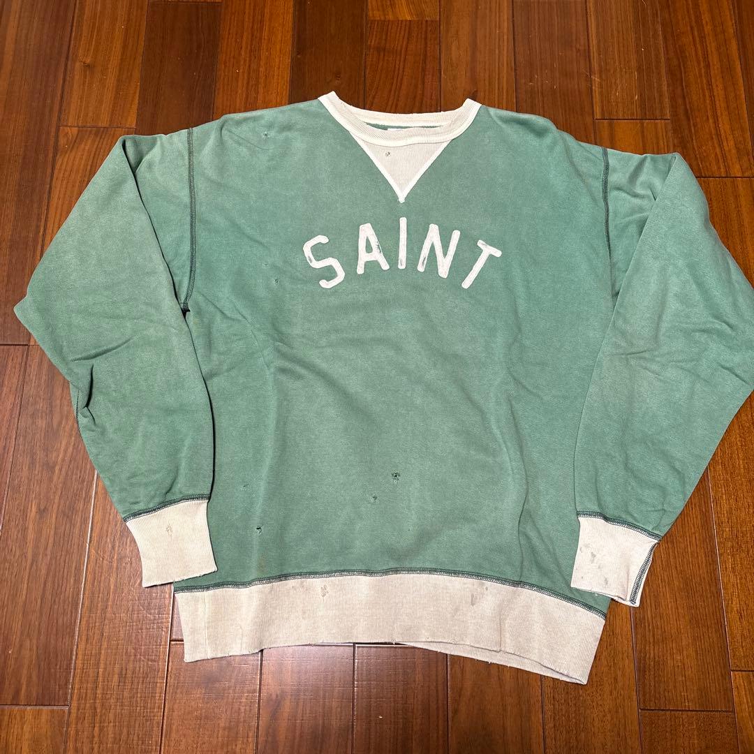 SAINT Mxxxxxx SM-S22-0000-040 グリーンスエット