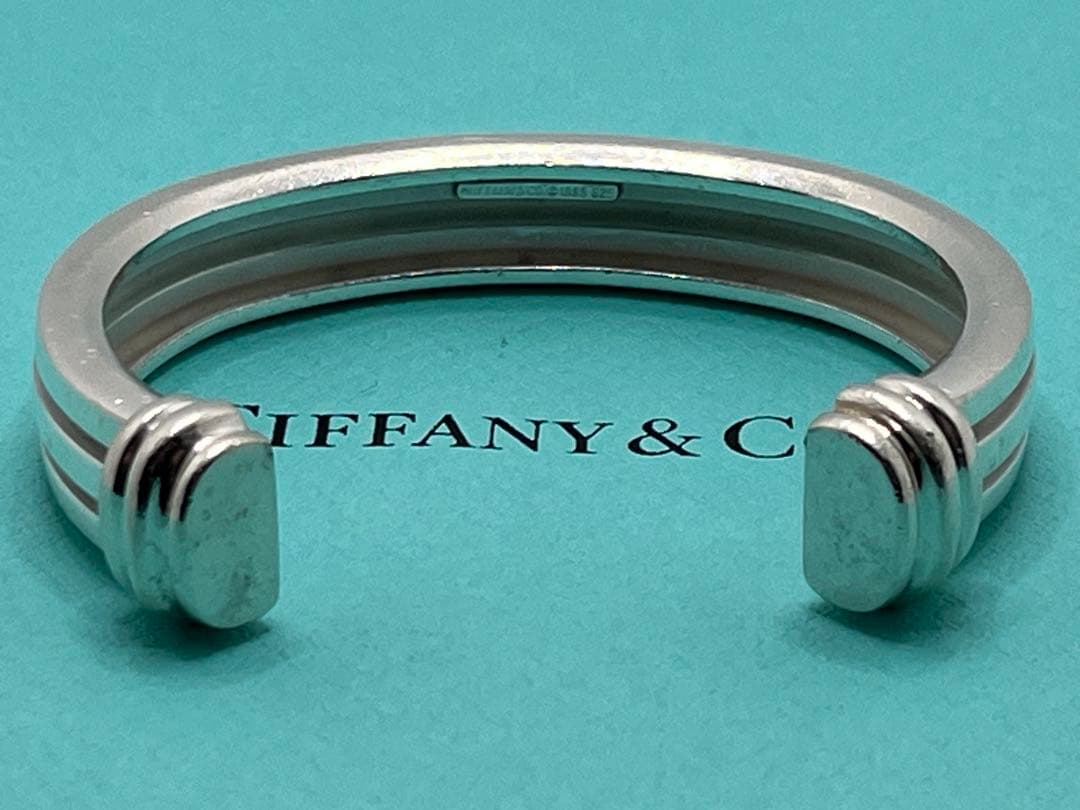 h141 希少　ヴィンテージ　ティファニー　1995 グルーブド　バングル925