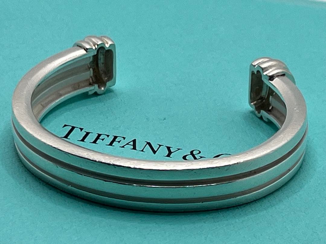 h141 希少　ヴィンテージ　ティファニー　1995 グルーブド　バングル925
