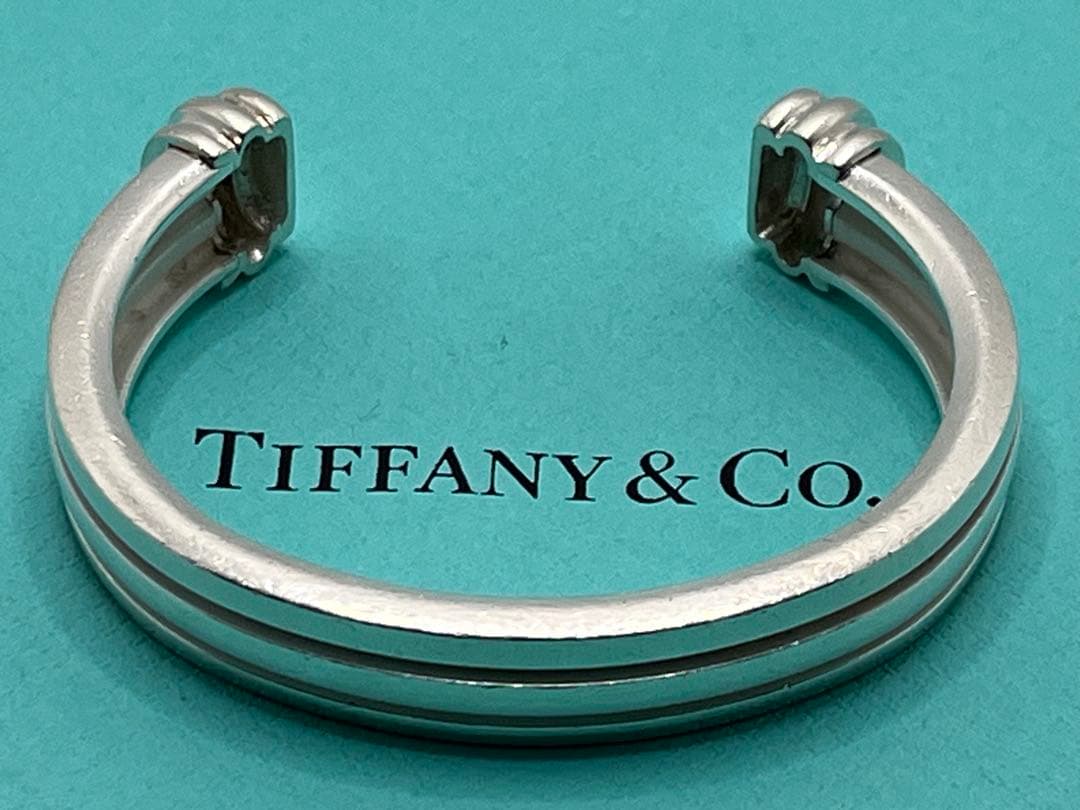 h141 希少　ヴィンテージ　ティファニー　1995 グルーブド　バングル925