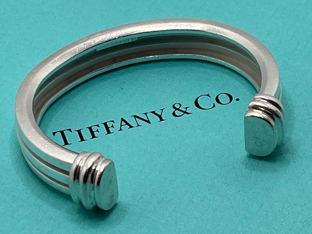 h141 希少　ヴィンテージ　ティファニー　1995 グルーブド　バングル925