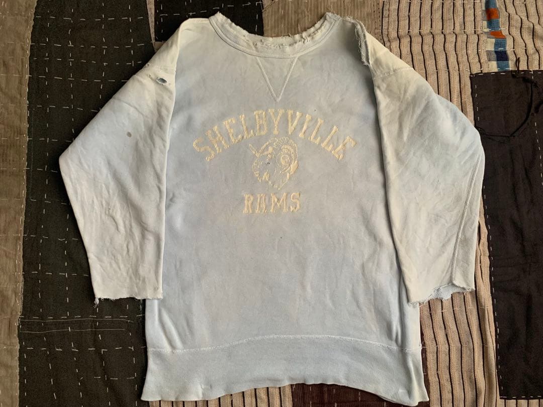 雰囲気系 50s 前V vtg スウェット USA製 ダメージ ボロ ビンスエ