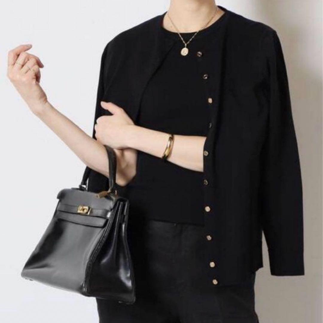 ほぼ未使用✨Deuxieme Classe FF30クルーネックカーディガン 金