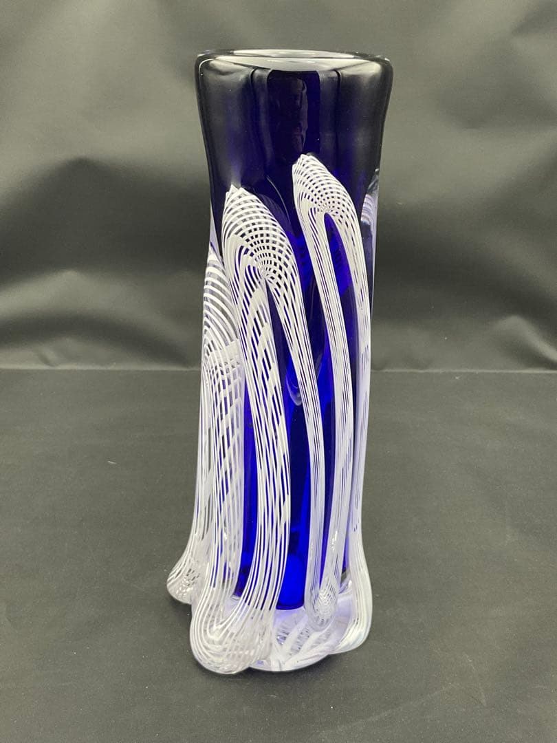 坂田裕昭　ガラス　花瓶　レース文様