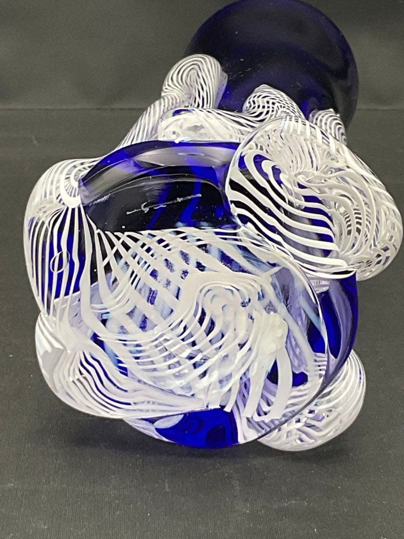 坂田裕昭　ガラス　花瓶　レース文様