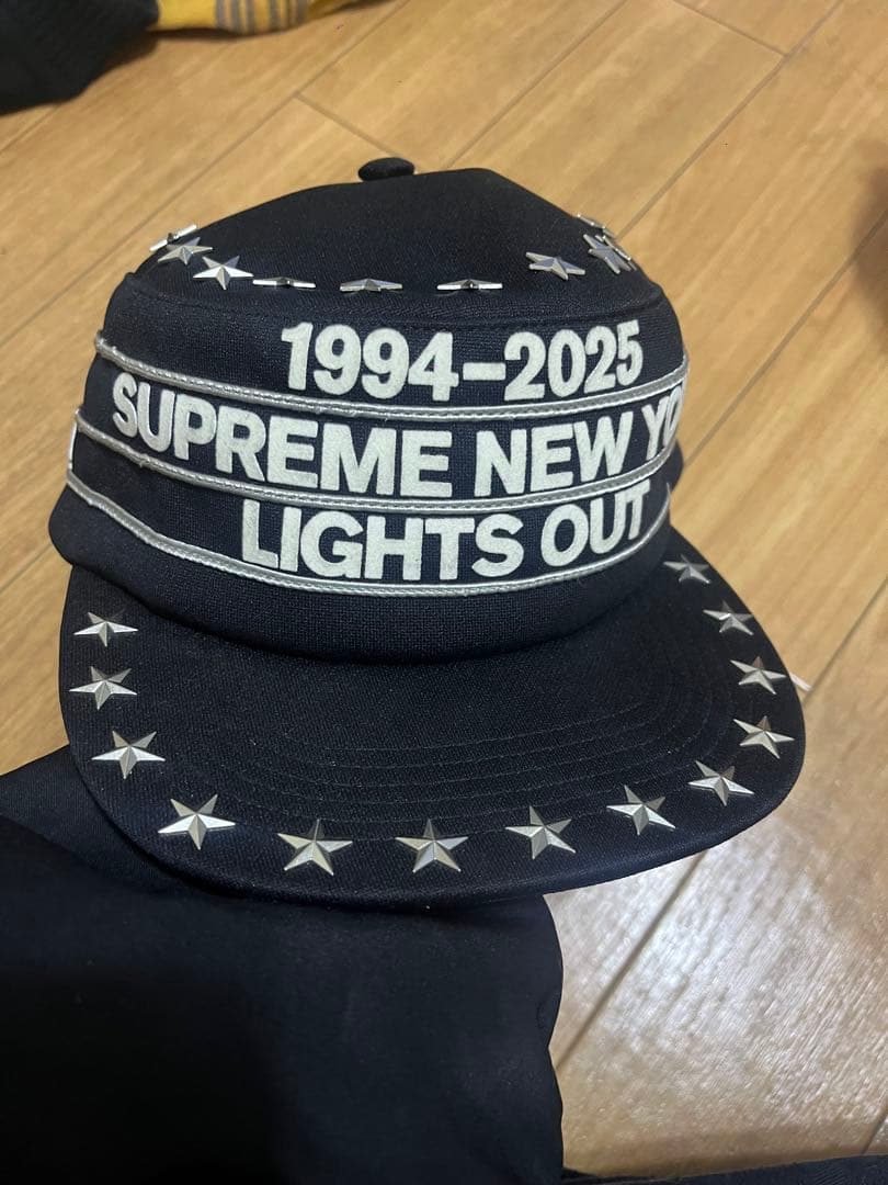 SUPREME 黒 星柄キャップ 1994-2025