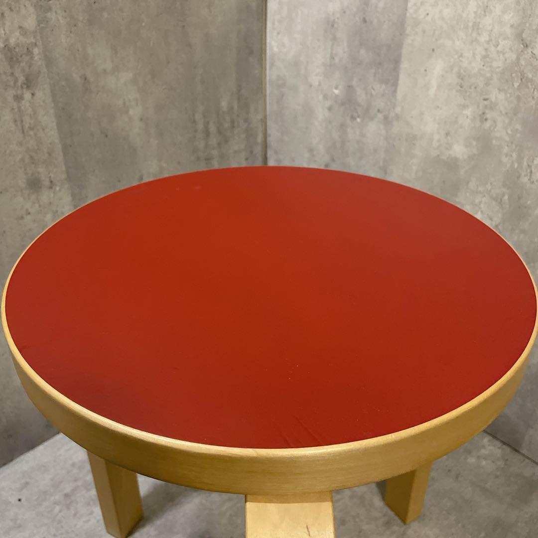 Artek アルテック スツール60 3本脚 レッド 正規品シール有 2012年