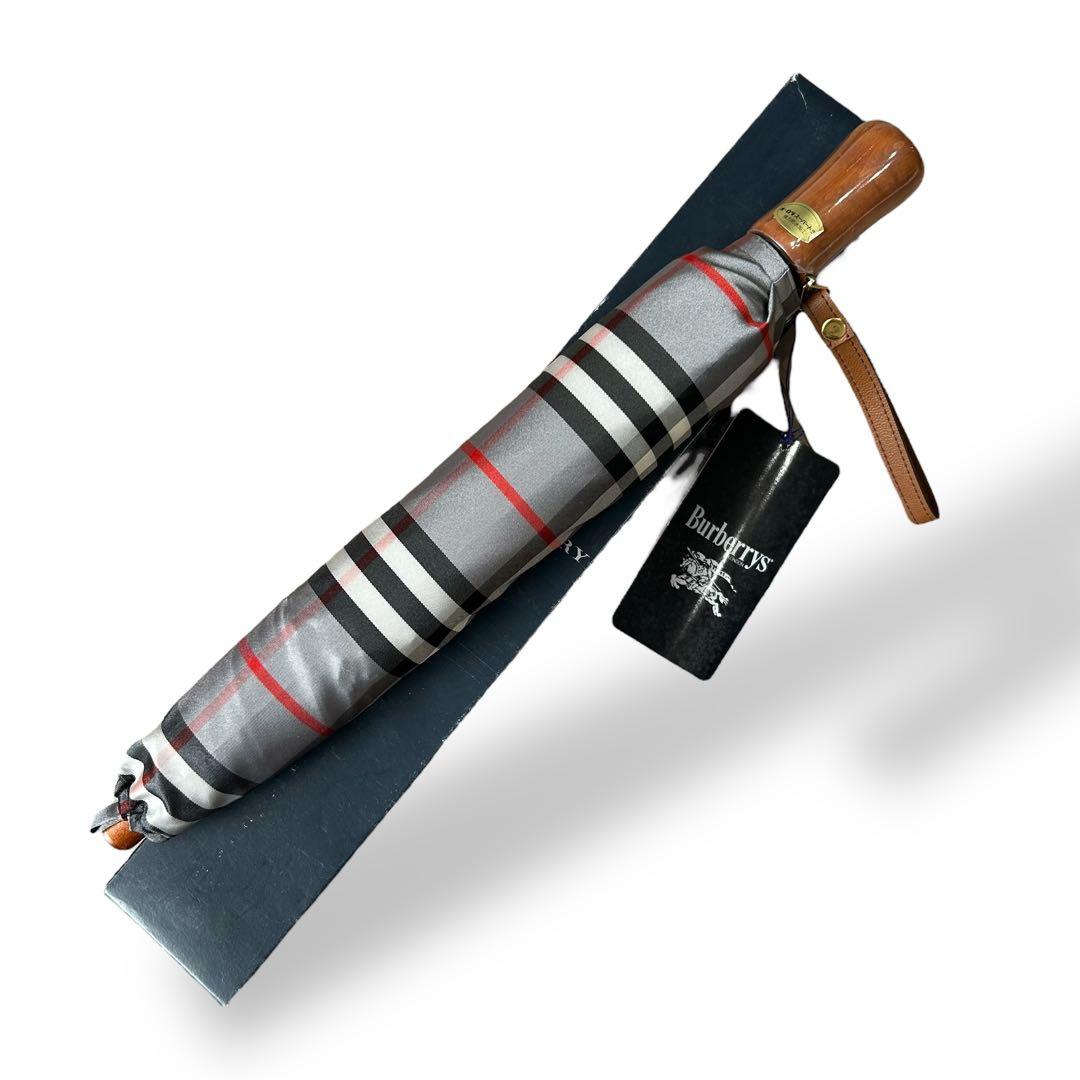 【新品タグ付き】Burberry　折りたたみ傘　グレー　ノバチェック
